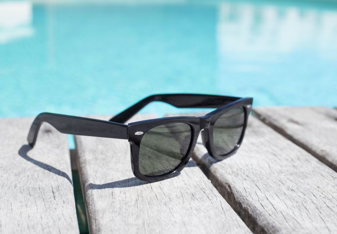 sunglasses by the pool