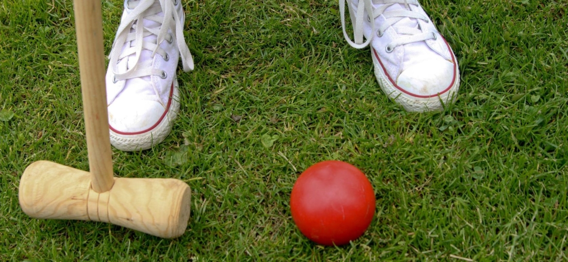 Man playing crocket game