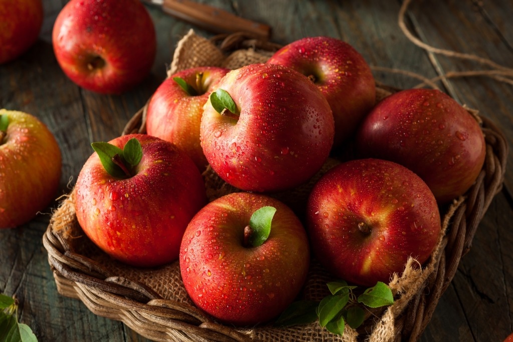 Basket of red Fuji apples